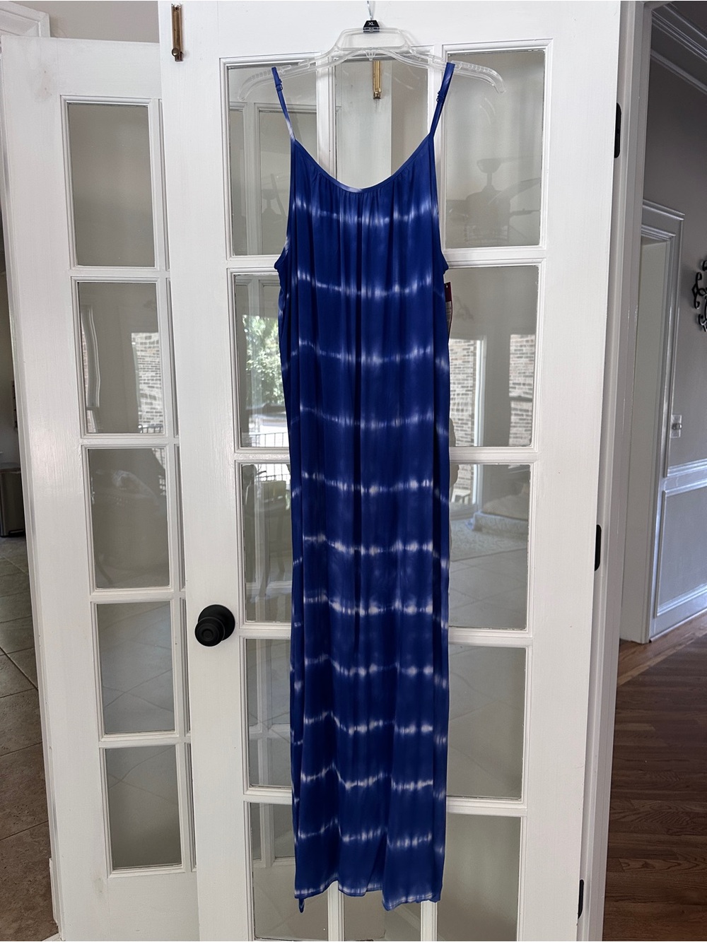 Merona Blue and White Tie-Dye Maxi Slip Dress